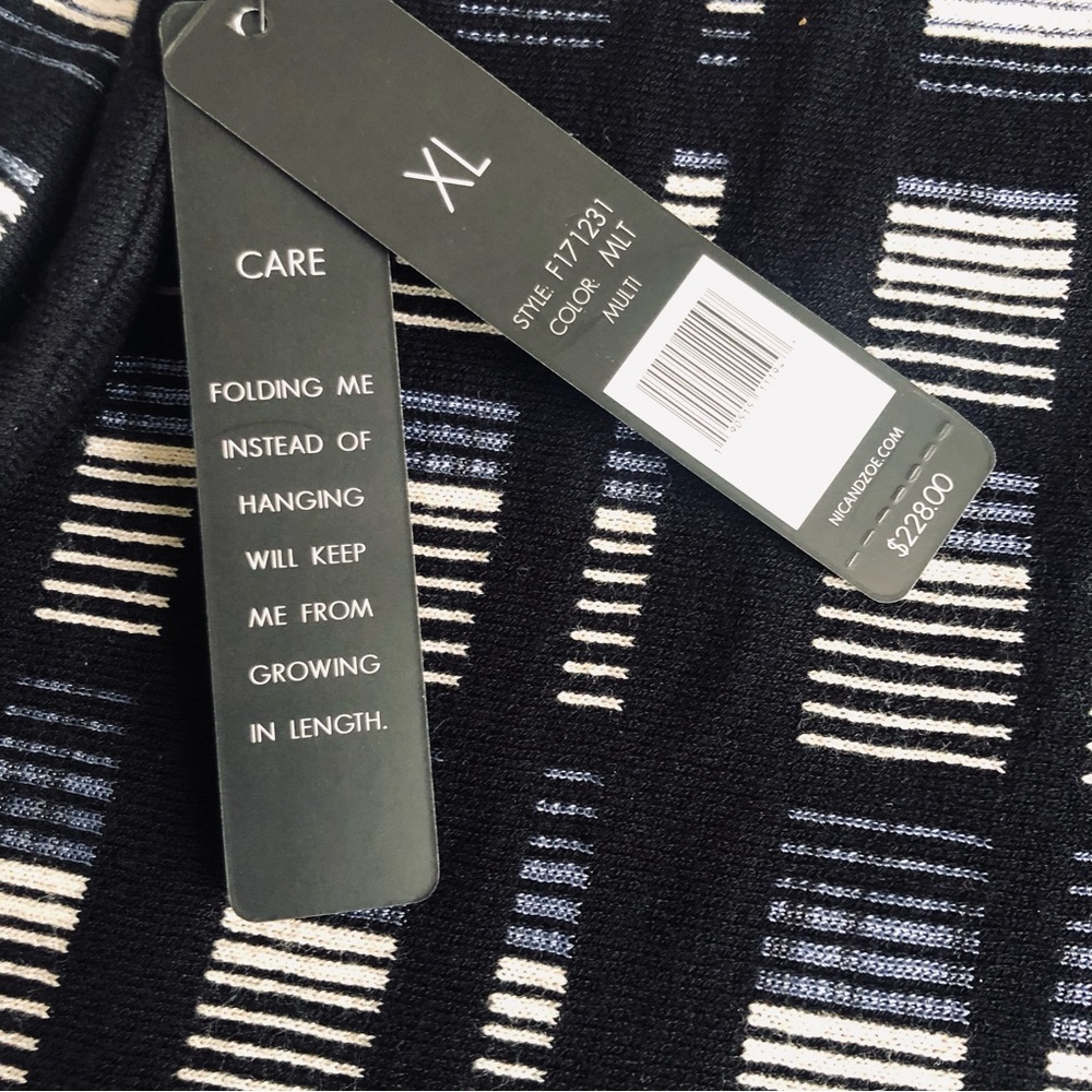 NIC+ZOE Black and Gray Striped Midi Dress NWT - Picture 10 of 15
